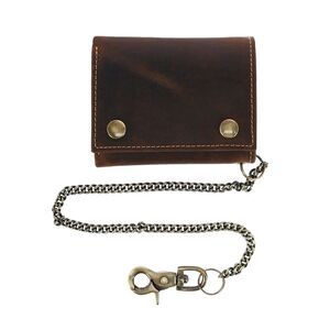 CTM Men's RFID Hunter Leather Chain Wallet